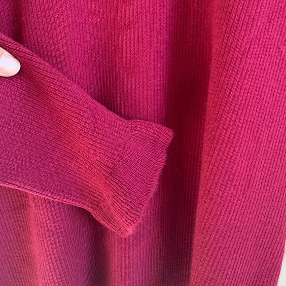 NWT Rachel Parcell Berry Pink Ribbed Mock Neck top Large - Picture 5 of 5